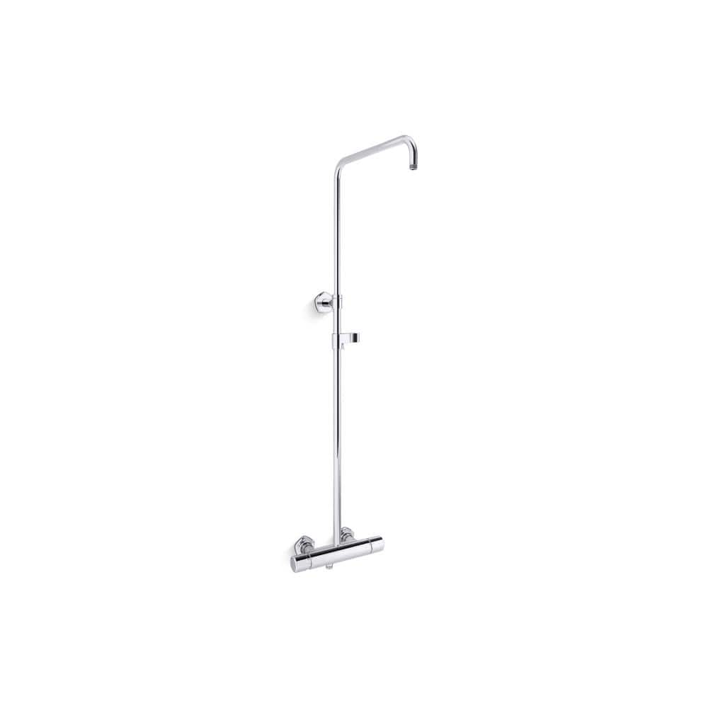 Polished Chrome Two-Way Thermostatic Shower Column Kit
