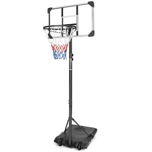 5.6 ft. to 7 ft. Basketball Hoop 28 in. Backboard Portable Basketball Goal System with Stable Base and Wheels