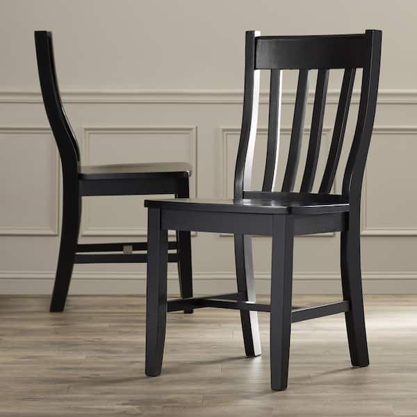 Black Wood Dining Chair (Set of 2)