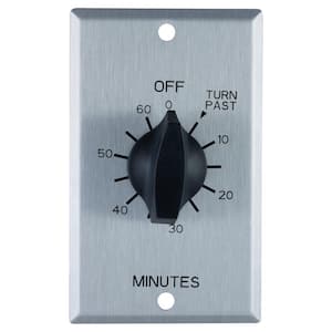 20 Amp 60-Minute In-Wall Spring Wound Timer Switch with Stainless Steel Wall Plate