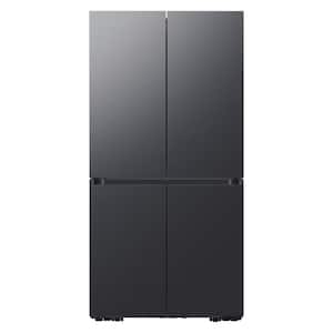 Bespoke 29 cu. ft. 4-Door Flex French Door Smart Refrigerator with Beverage Center in Matte Black Steel, Standard Depth