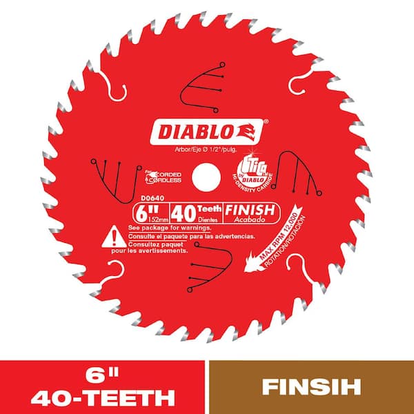 DIABLO 6in. x 40-Teeth Finish Trim Saw Blade for Wood