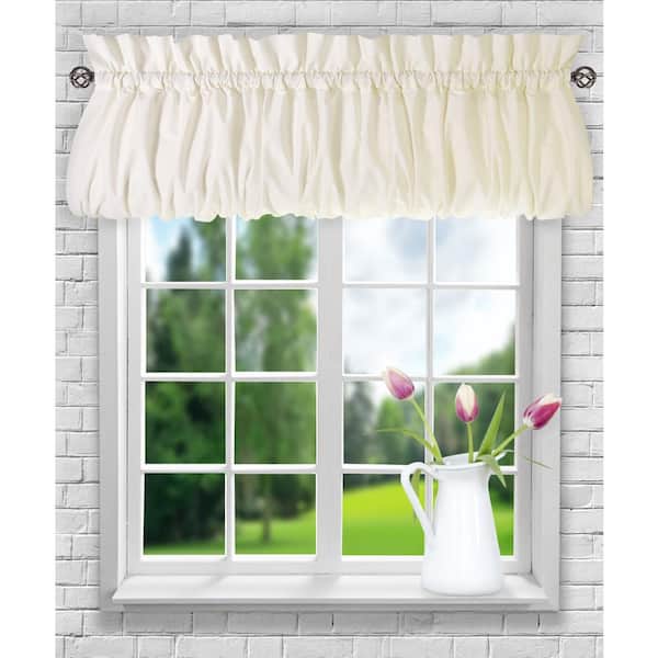 Ellis Curtain Stacey 15 in. L Polyester/Cotton Balloon Valance in Ice Cream