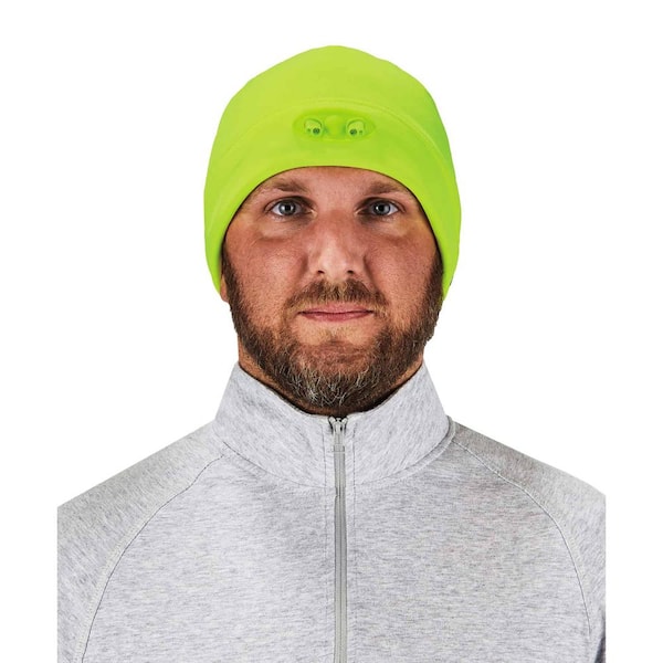 Ergodyne N Ferno 6804 Lime Skull Cap Beanie Hat with LED Lights 6804 - The  Home Depot