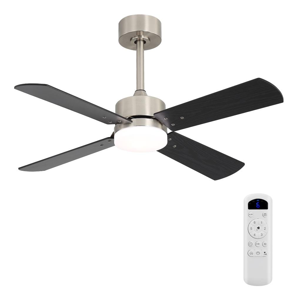 42 in. Indoor Integrated LED Nickel Modern Downrod Ceiling Fan with Memory Function Light and Dual Finish Blades price history on PriceWatchPro