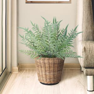 Nearly Natural 23 in. Artificial Green Boston Fern Plant with Handmade Jute  and Cotton Basket DIY KIT T4483 - The Home Depot