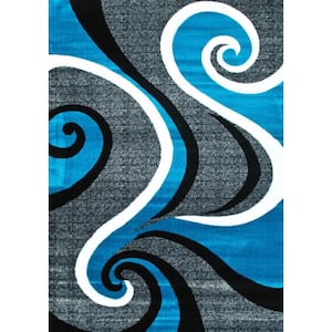 Home Dynamix Rugs Tribeca Slade 5382-320 Abstract Color Block Blue