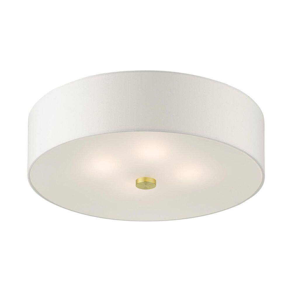 Satin Brass 18'' Drum Semi-Flush Mount Ceiling Light