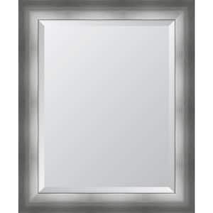 Medium Rectangle Silver Beveled Glass Contemporary Mirror (29 in. H x 35 in. W)