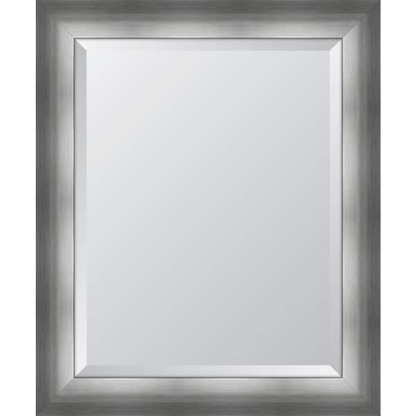 Melissa Van Hise Medium Rectangle Silver Beveled Glass Contemporary Mirror (29 in. H x 35 in. W)