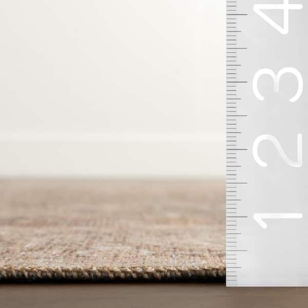 9 ft. x 12 ft. Mariposa Light Brown Hillstone Collection Traditional Vintage Medallion Area Rug