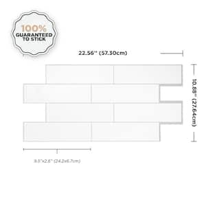 Oslo White 22.56 in. x 10.88 in. Vinyl Peel and Stick Tile (2.80 sq. ft./ 2-pack)