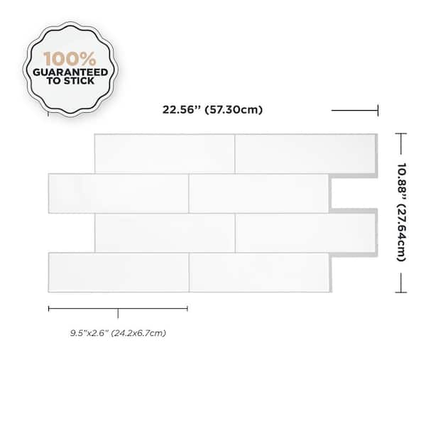 Oslo White 22.56 in. x 10.88 in. Vinyl Peel and Stick Tile (2.80 sq. ft./ 2-pack)