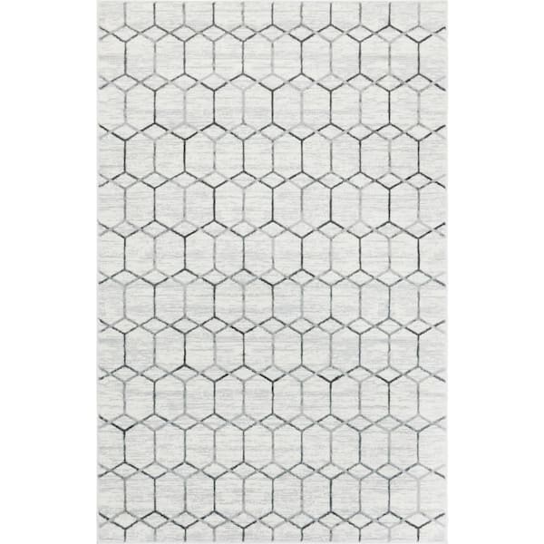 Matrix Trellis Tile Ivory 9 ft. x 12 ft. Area Rug