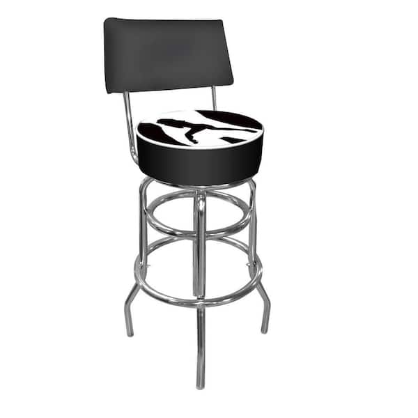 Trademark Shadow Babes C Series 30 in. Chrome Swivel Cushioned Bar Stool