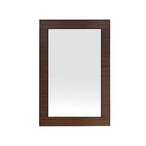 Metropolitan 30 in. W x 44 in. H Framed Rectangular Bathroom Vanity Mirror in American Walnut