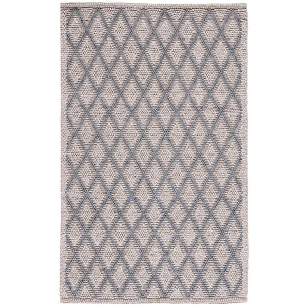 Natura 5 ft. x 8 ft. Silver High-Low Diamond Area Rug