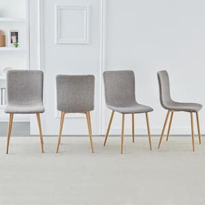 Dining Chairs Set of 4 Kitchen Chairs with Upholstered Seat Back Kitchen Side Chair with Metal Legs Gray