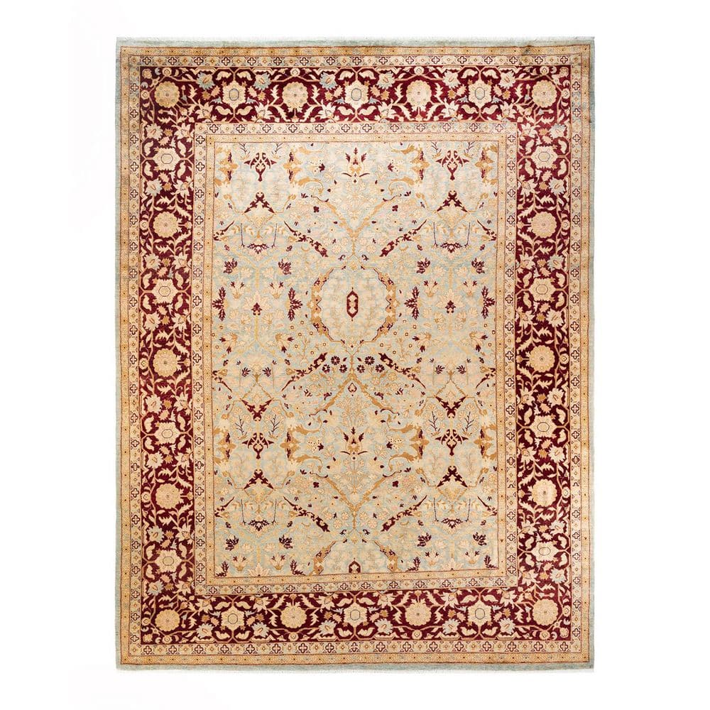 Eclectic Light Blue 9 ft. x 12 ft. Floral Wool Indoor Area Rug price history on PriceWatchPro