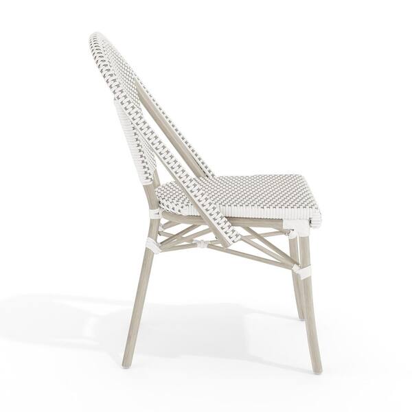 MARTHA STEWART Lily Pond Gray Woodgrain Stackable Aluminum