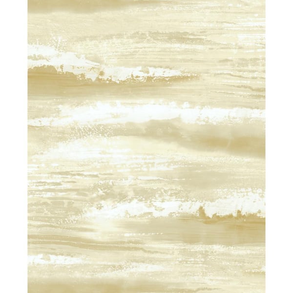 Seabrook Designs Moseley Waves Metallic Gold and Off-White Paper Strippable Roll (Covers 56 sq. ft.)