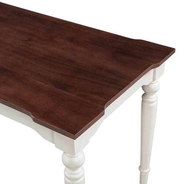 Tatahance Retro Brown Wood 47.2 in. White 4 Legs Dining Table