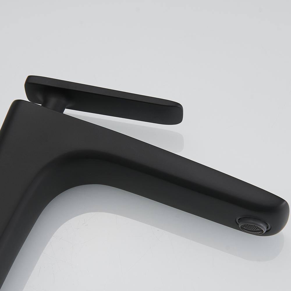 Matte Black Tall Single Handle Vessel Sink Faucet