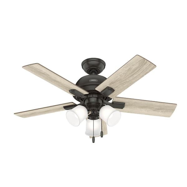 Hunter Crystal Peak 44 in. Indoor Noble Bronze Ceiling Fan with Light Kit Included