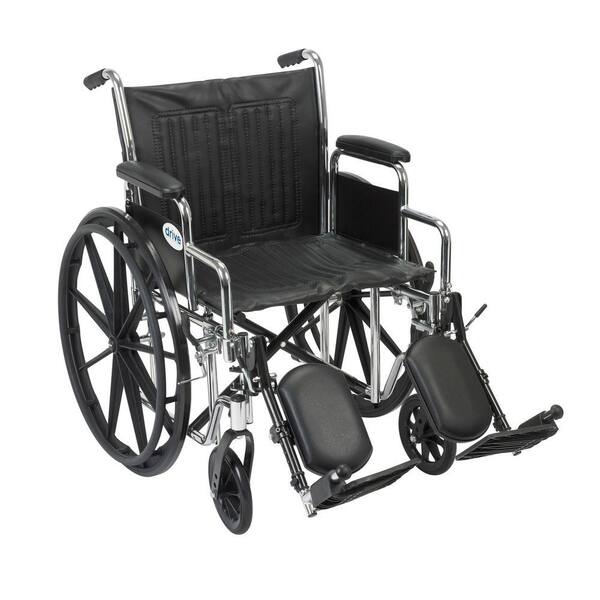 Drive Chrome Sport Wheelchair with Detachable Desk Arms and Elevating Leg Rests