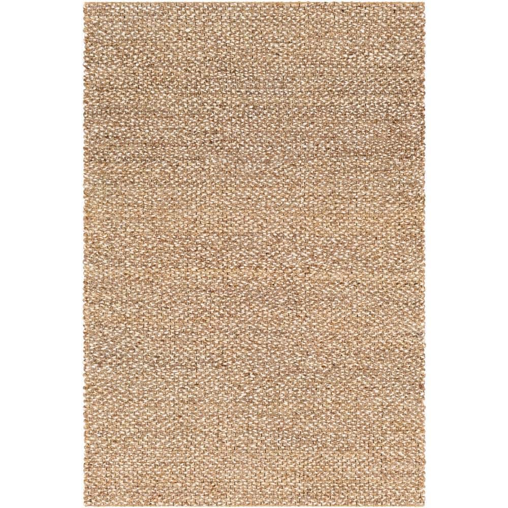Taupe Handwoven Jute Rectangular Area Rug 5' x 7'