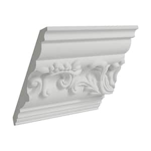 4-5/8 in. x 4-1/2 in. x 6 in. Long Polyurethane Floral Crown Moulding Sample
