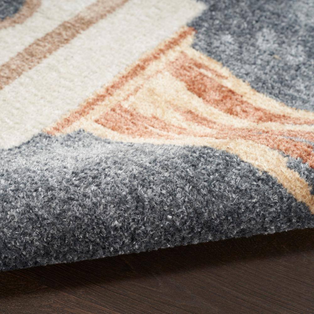 Sky Blue Rectangular Kids Rug with Rocket Design, 2'2" x 4'