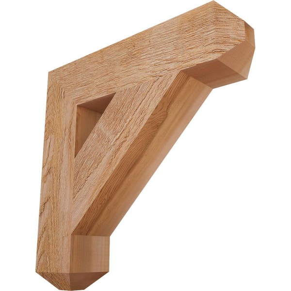 Ekena Millwork 4 in. x 18 in. x 18 in. Western Red Cedar Traditional Craftsman Rough Sawn Bracket