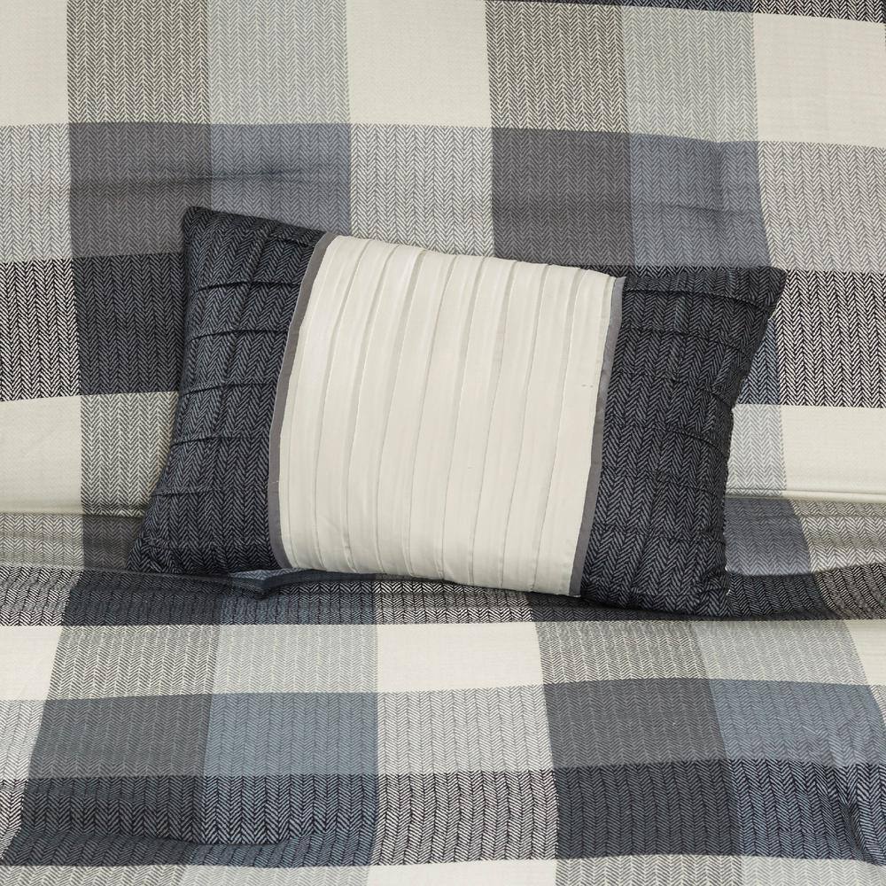 Gray Microfiber California King Herringbone Comforter Set