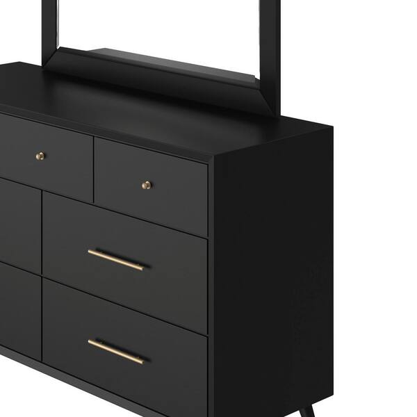 Alpine Furniture Flynn Small Bar Cabinet, Black 966BLK-17