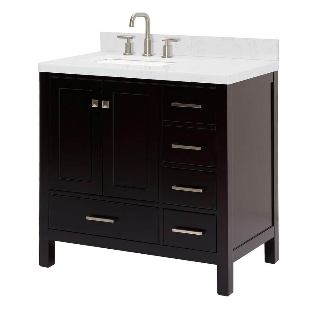Cambridge 36" Espresso Single Basin Vanity with Shaker Doors