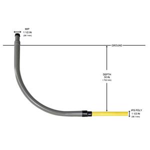 1-1/2 in. IPS Poly DR 11 to 1-1/2 in. MIP Underground Meter Riser Bent