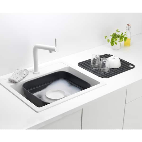 Brabantia SinkSide Dishwashing Tub with Drying Tray in Dark Gray, 1-Piece - 6.3 in. H x 14.7 in. W x 13.5 in. D