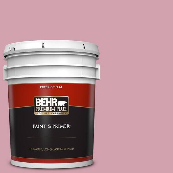 BEHR PREMIUM PLUS 5 gal. #100C-3 Birthday Candle Flat Exterior Paint & Primer