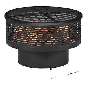 26 in. Outdoor Steel Wood Burning Black Fire Pit