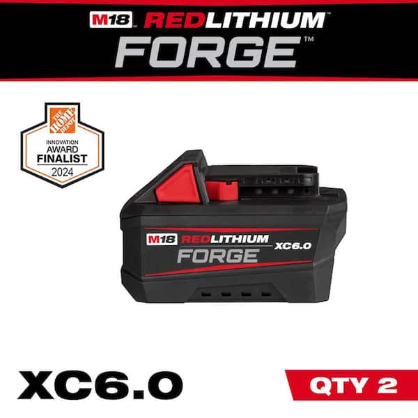 Milwaukee M18 18V Lithium-Ion REDLITHIUM FORGE 6.0 Ah Battery Pack (2-Pack)