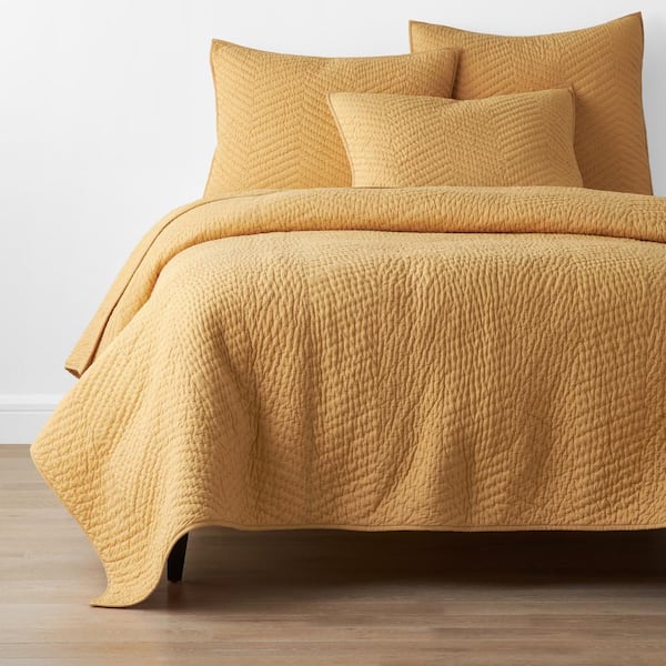 The Company Store Company Cotton Voile Goldenstraw Solid Twin Quilt