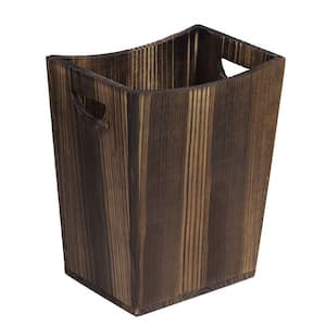 2-Gal. Wooden Small Rustic Trash Can Wastebasket in Brown