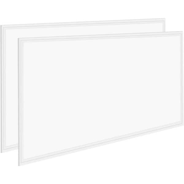 KOAOEIRS 2 ft. x 4 ft. 7800-Lumens Integrated LED Flat Panel Light, 5000K ETL Listed LED Recessed Edge-Lit Light Fixture (2-Pack)