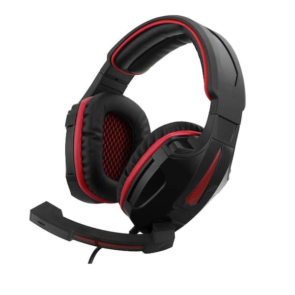 Gaming Headset with Backlighting, Black and Red