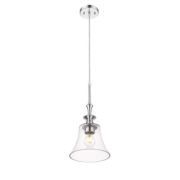 chrome bell pendant light