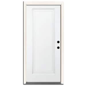 32 in. x 80 in. Element Series 1-Panel White Primed Steel Prehung Front Door with Left-Hand Inswing w/ 4-9/16 in. Frame