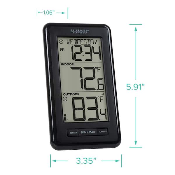 Illumisafe Lights Digital Hygrometer And Thermometer - Black : Target