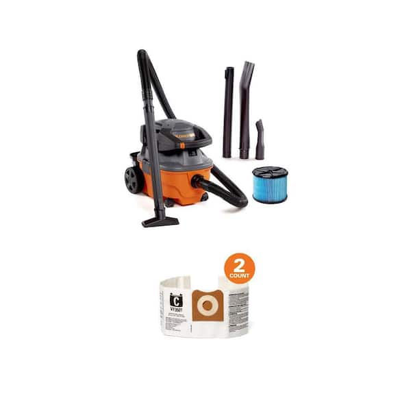4 Gal. 6.0 Peak HP Shop Vacuum WD4080 Wet Dry Vac with Detachable Blower, Fine Dust Filter, Dust Bags and Accessories