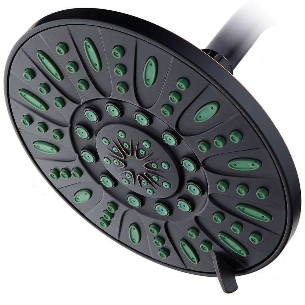Antimicrobial 6-Spray Patterns 7 in. Single Wall Mount Rainfall Fixed Showe